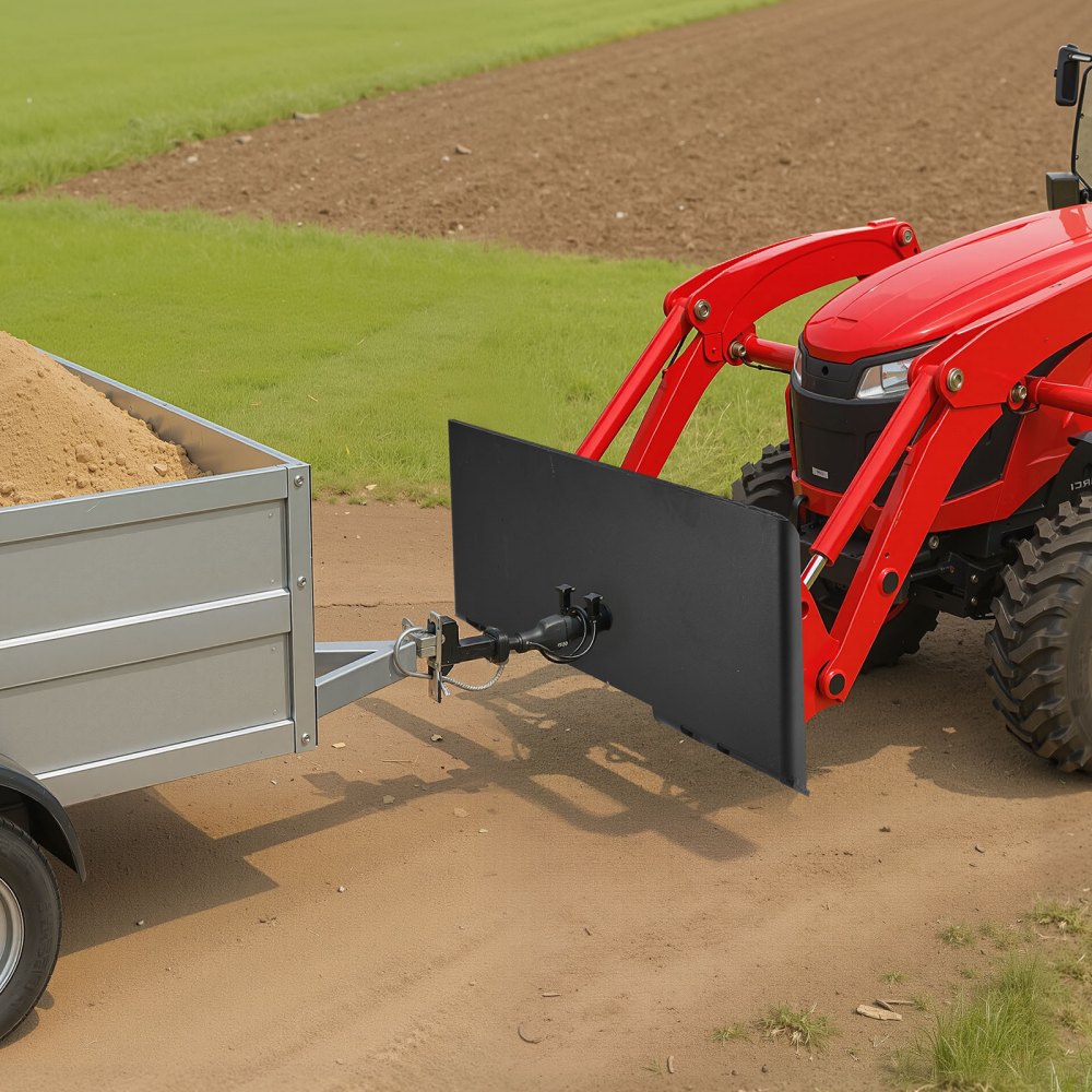 VEVOR 3/8 in Skid Steer Mount Plate, Universal Quick Attach Mount Plate, Easy to Bolt, 7000lbs Load Capacity, Heavy Duty Steel Loader Plates Compatible with Kubota Bobcat Skid Steers & Tractors