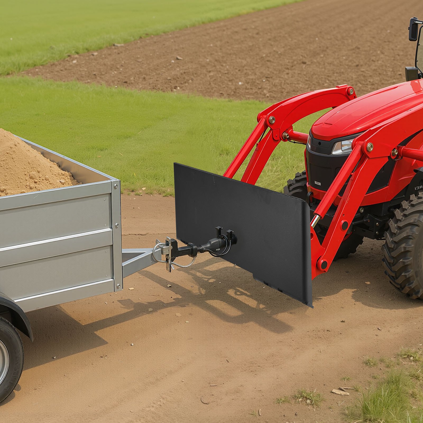VEVOR 3/8 in Skid Steer Mount Plate, Universal Quick Attach Mount Plate, Easy to Bolt, 7000lbs Load Capacity, Heavy Duty Steel Loader Plates Compatible with Kubota Bobcat Skid Steers & Tractors