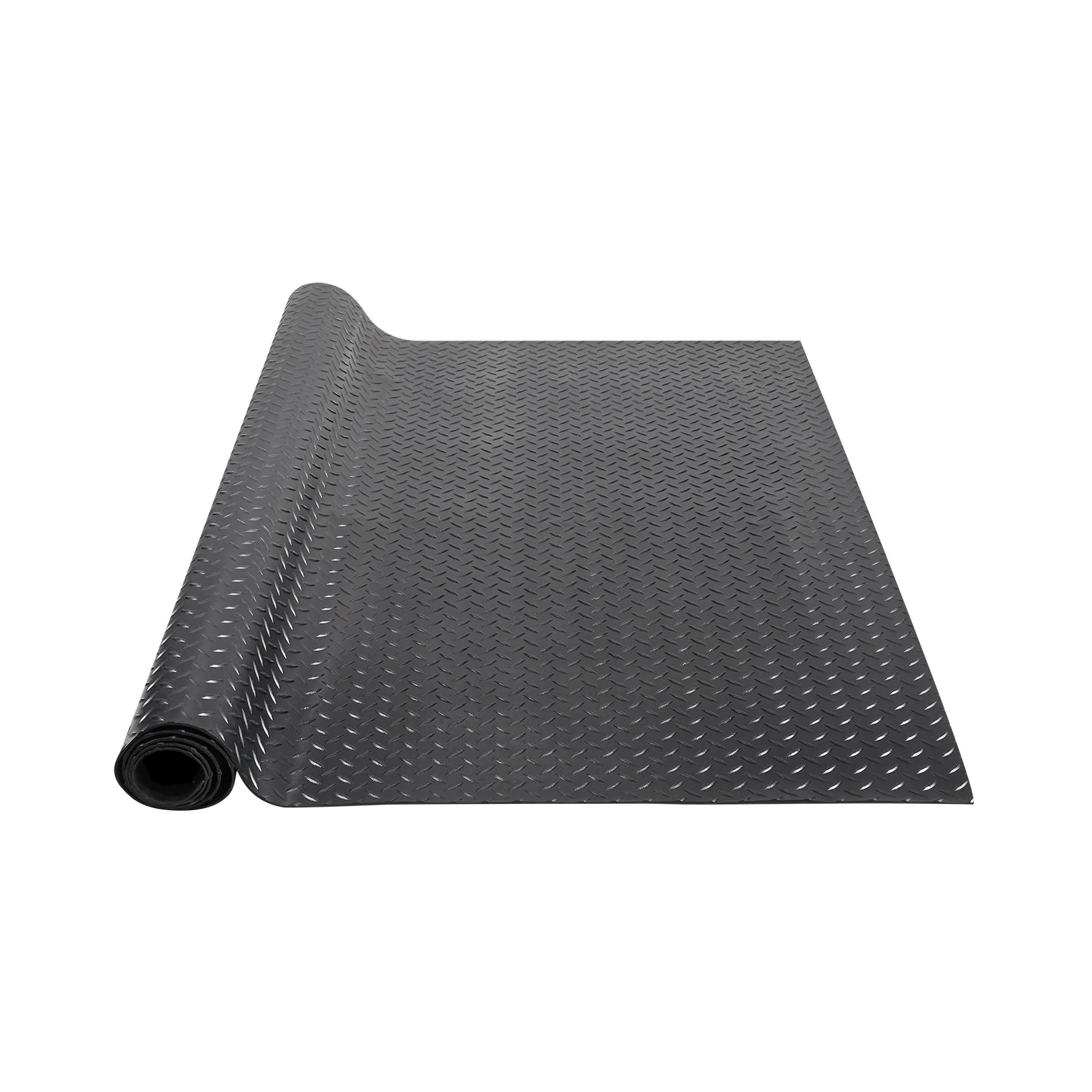 VEVOR Diamond-Plate Rubber Flooring Roll, 3 mm x 4 ft x 10 ft Garage Floor Mat, SBR Rubber Garage Flooring Roll, Easy to Clean, Diamond Plate Rubber Mat for Under Cars, Garage Industry Gym, Black
