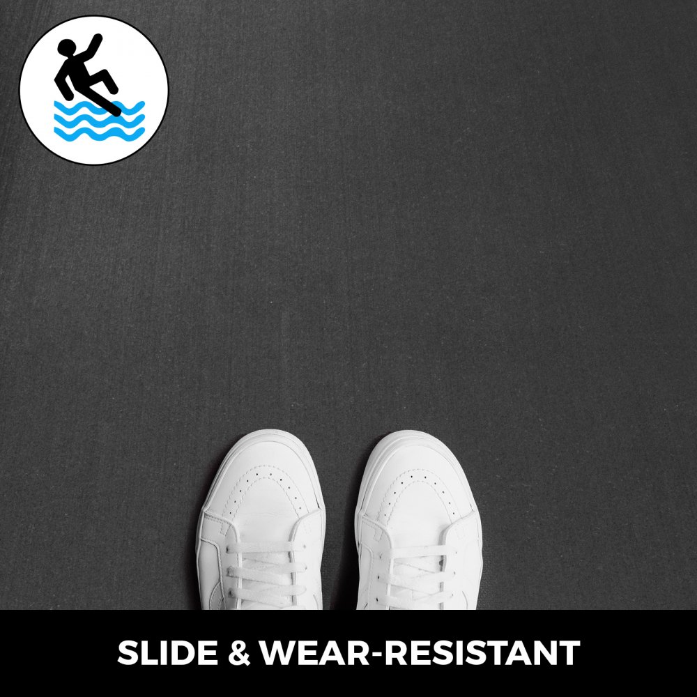 Premium Rubber Flooring Mats 3.6'x10.2' 9.5mm Exercise & Gym High Density Black