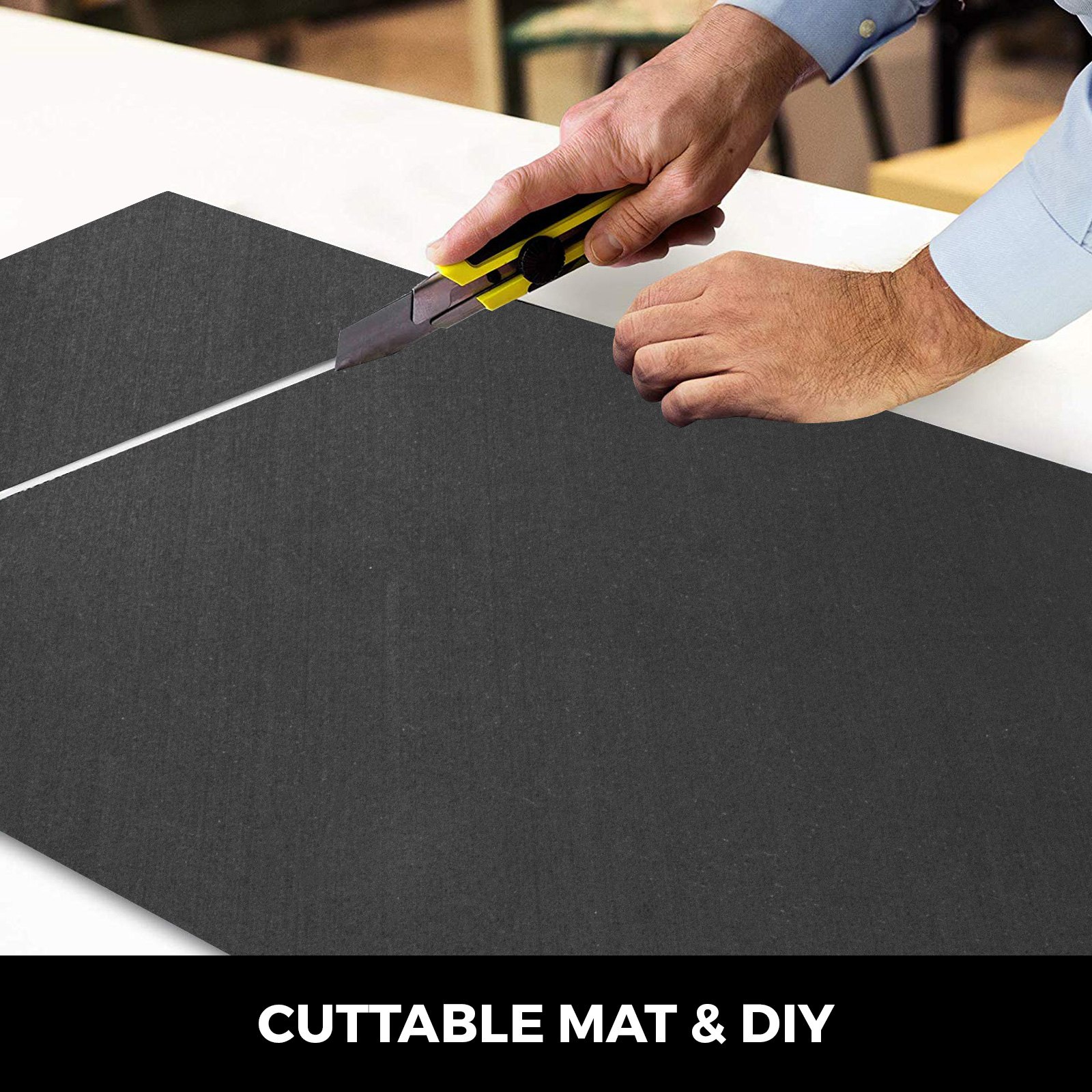 Premium Rubber Flooring Mats 3.6'x10.2' 9.5mm Exercise & Gym High Density Black