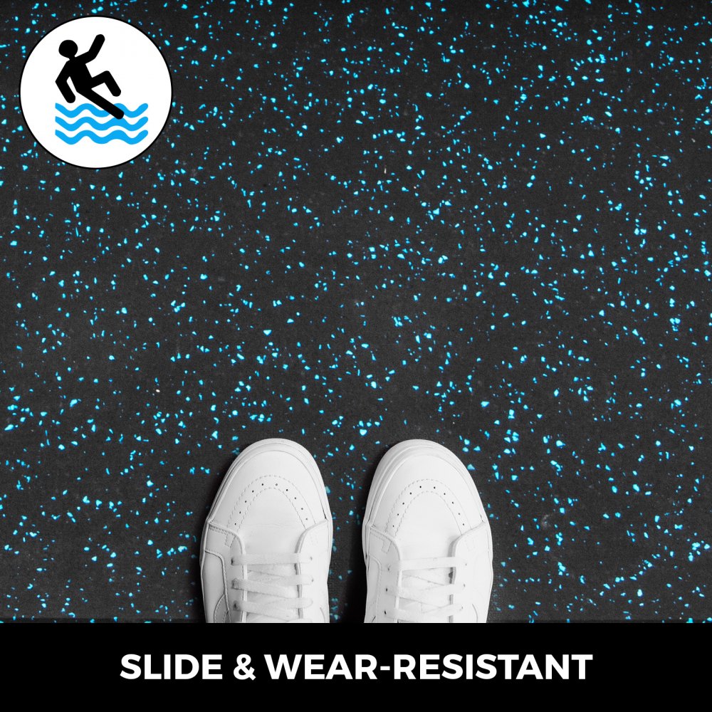 Premium Rubber Flooring Rolls Floor Mats 3.6'x10.2' Exercise & Gym High Density