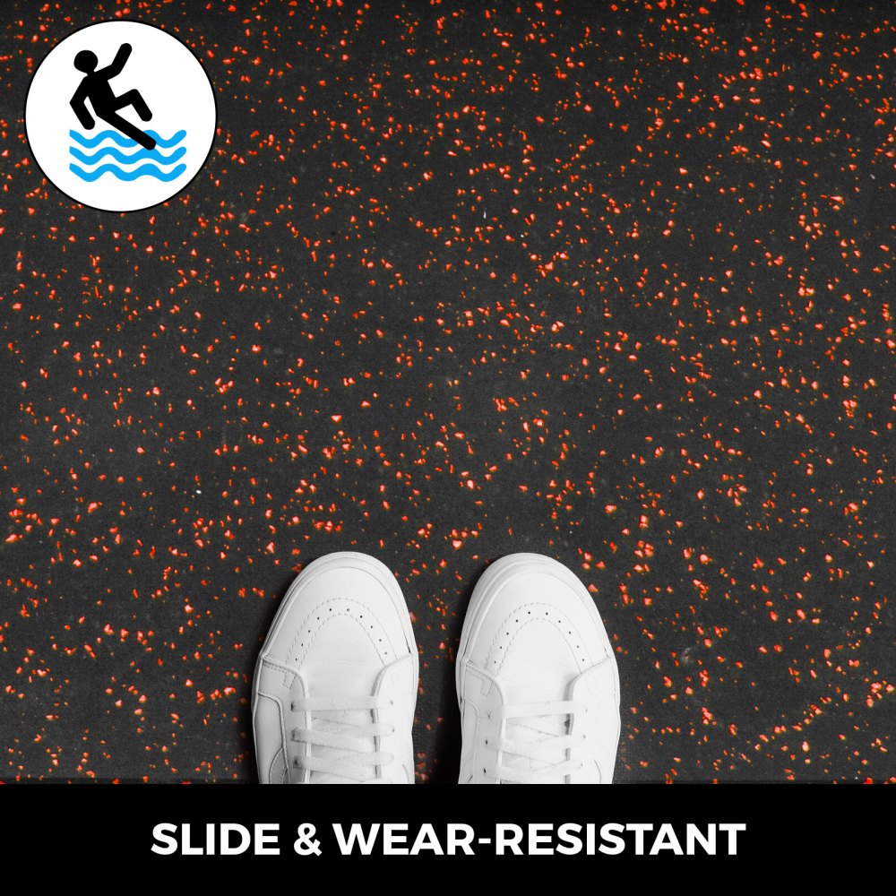 Rubber Flooring Rolls 3.6'x10.2' 9.5mm High Density Durable Rolls
