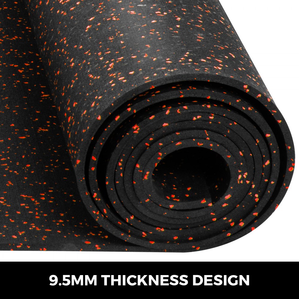 Rubber Flooring Rolls 3.6'x10.2' 9.5mm High Density Durable Rolls