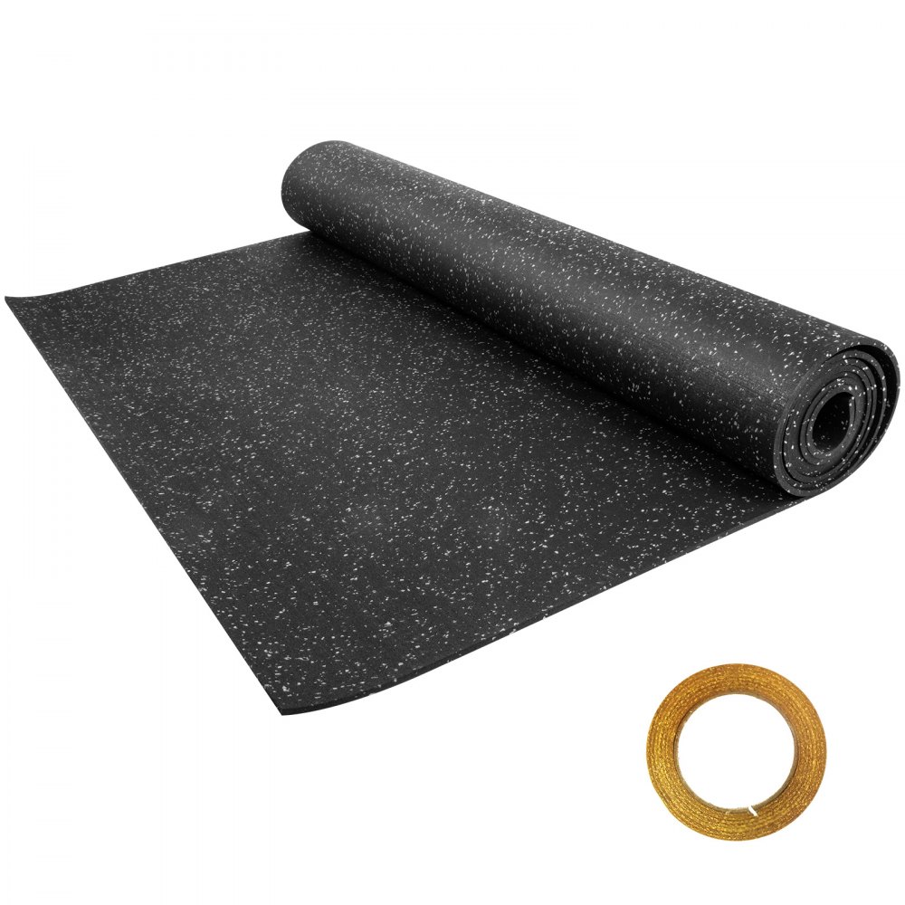 15.3x3.6ft Rubber Gym Flooring Rolls Non-slip Equipment & Protective Mats  8mm