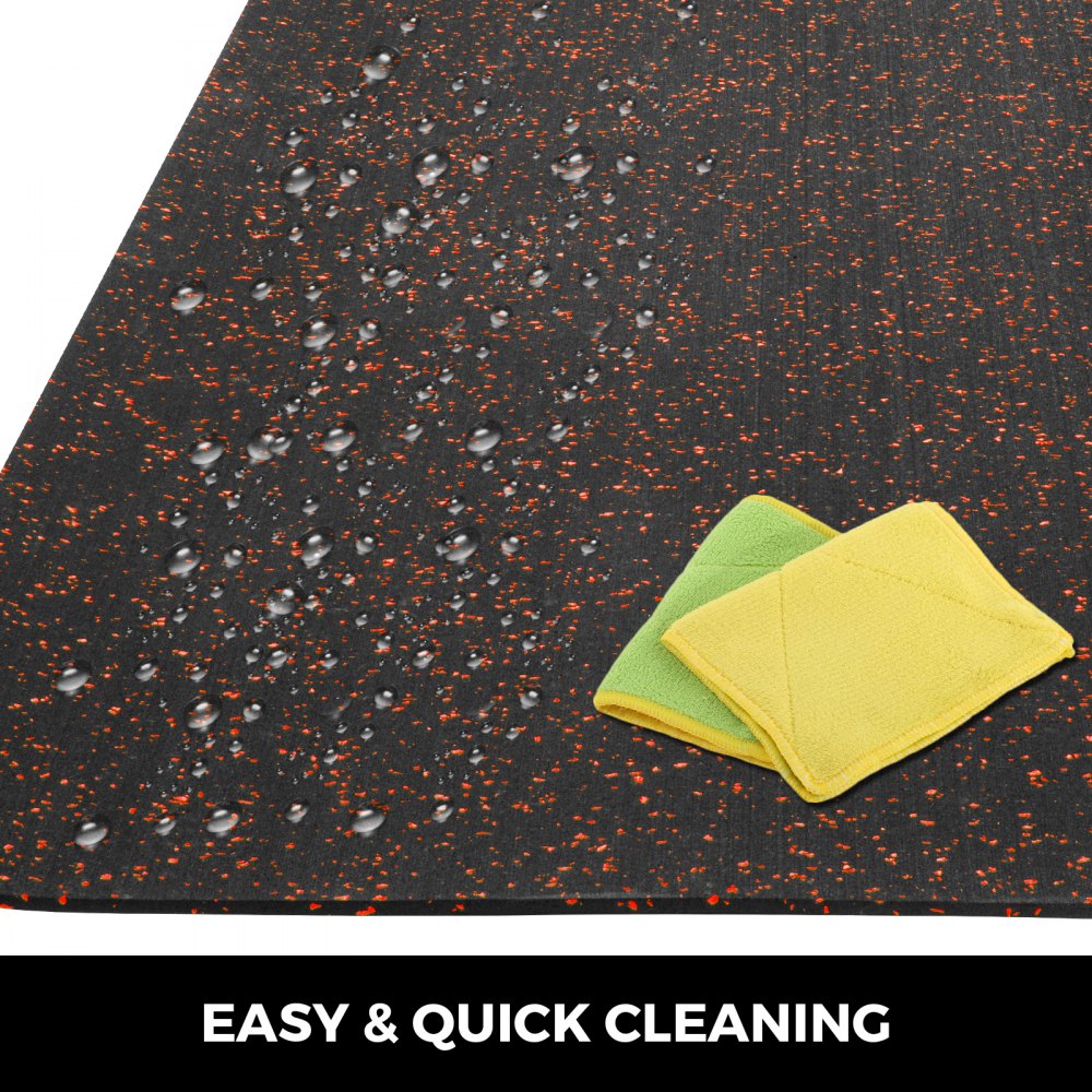 Premium Rubber Flooring Mats 8mm 3/8" 4'x15' Non-Slip Home Gym Basement Tough