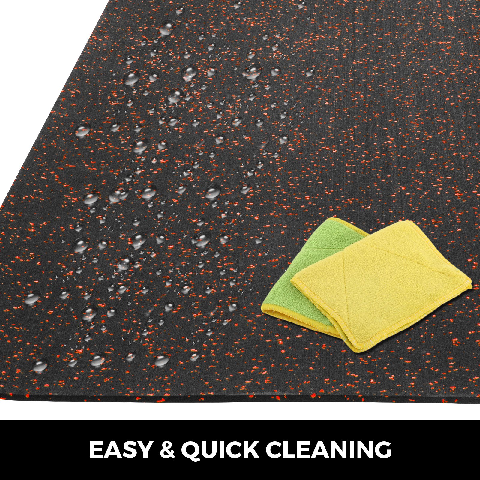 Premium Rubber Flooring Mats 8mm 3/8" 4'x15' Non-Slip Home Gym Basement Tough