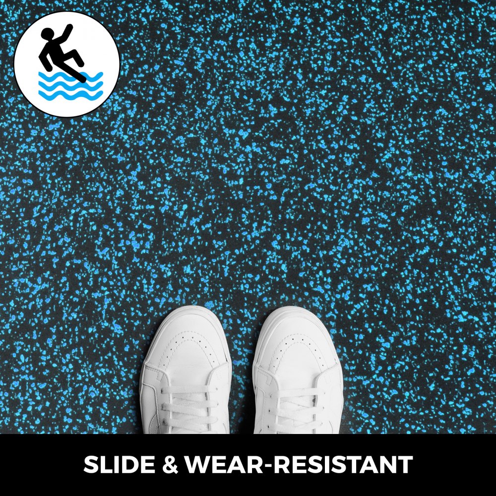 Rubber Flooring Rolls 3.6' X6.2',9.5mm Non-slip Exercise Mat Exercise & Gym