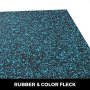 Rubber Flooring Rolls 3.6' X6.2',9.5mm Non-slip Exercise Mat Exercise & Gym