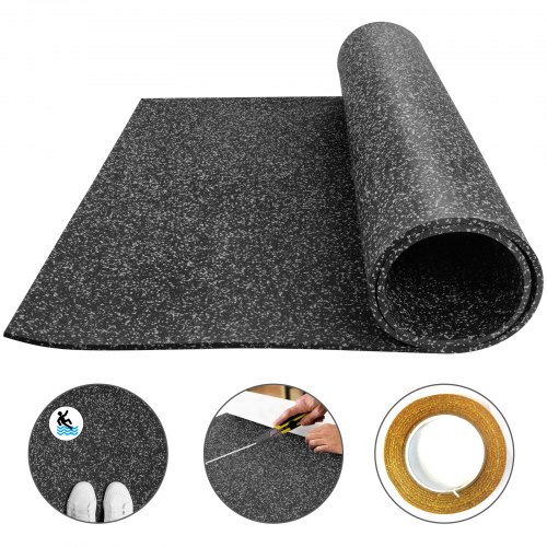 Premium Rubber Gym Flooring Mats 3.6'x6.2' Floor Equipment Mat Exercise Durable
