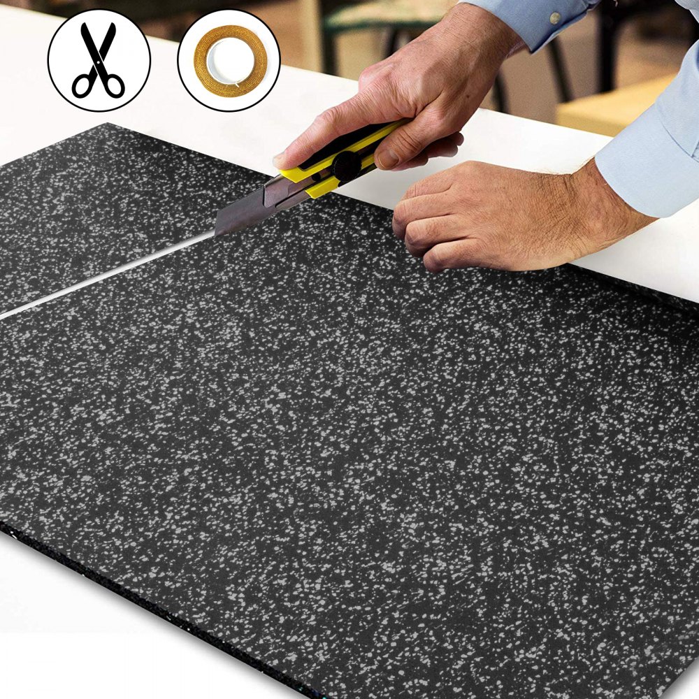 Premium Rubber Gym Flooring Mats 3.6'x6.2' Floor Equipment Mat Exercise Durable