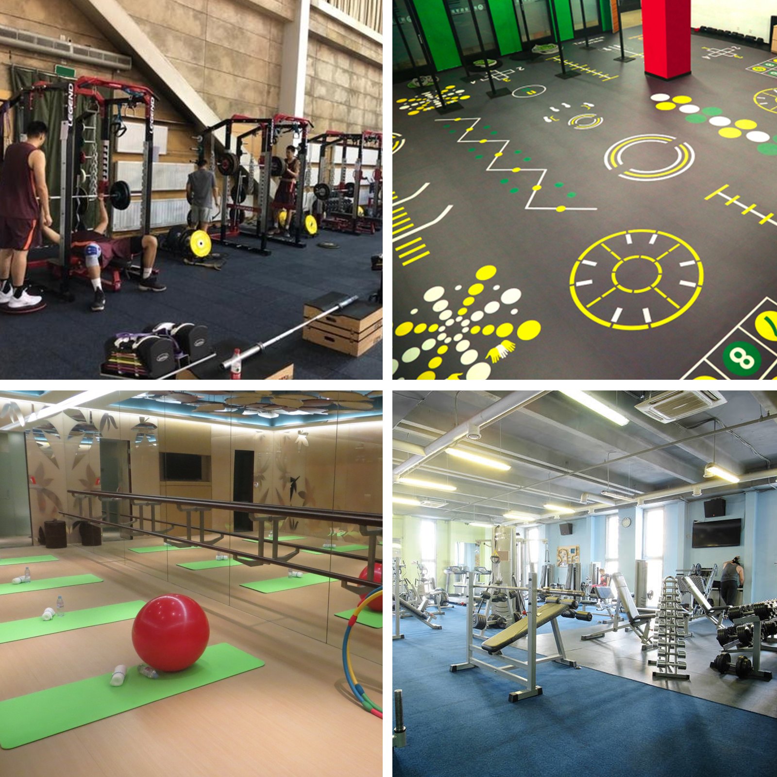 Premium Rubber Gym Flooring Mats 3.6'x6.2' Floor Equipment Mat Exercise Durable