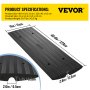 VEVOR 2 Pack Driveway Rubber Curb Ramps Kit Heavy Duty Car Threshold Ramp 2.5 Inch High 1-Channel Cord Cover Curbside Bridge Ramp with 8 Expansion Bolts for Loading Dock Garage Sidewalk