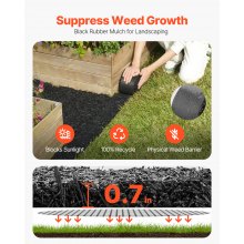 VEVOR Rubber Mulch for Landscaping, Recycled Rubber Mulch Mat 120 x 4.5in, Permanent Rubber Pathway, Natural-Looking Black Mulch Garden Edging Border for Plants, Vegetables & Flower Garden Barrier