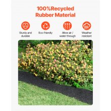 VEVOR Rubber Mulch for Landscaping, Recycled Rubber Mulch Mat 120 x 4.5in, Permanent Rubber Pathway, Natural-Looking Black Mulch Garden Edging Border for Plants, Vegetables & Flower Garden Barrier