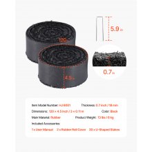 VEVOR 2 Rolls Rubber Mulch Roll for Landscaping 120 x 4.5in Rubber Mulch Mat