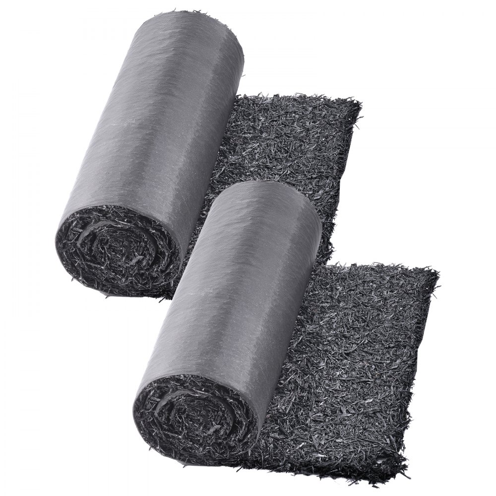 VEVOR Rubber Mulch for Landscaping, 2 Rolls Recycled Rubber Mulch Mat 96 x 22 in, Permanent Rubber Pathway, Natural-Looking Black Mulch Garden Edging for Plants, Vegetables & Flower Garden Barrier