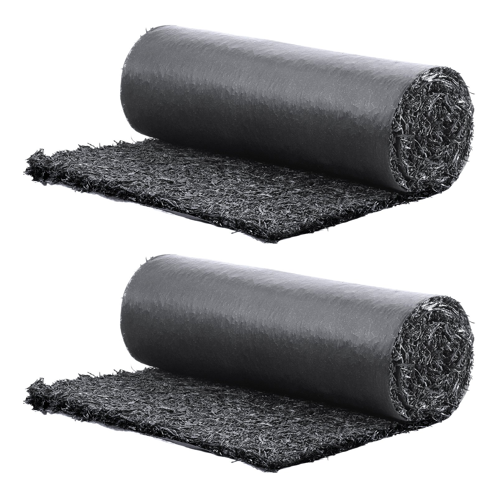 VEVOR Rubber Mulch for Landscaping, 2 Rolls Recycled Rubber Mulch Mat 96 x 22 in, Permanent Rubber Pathway, Natural-Looking Black Mulch Garden Edging for Plants, Vegetables & Flower Garden Barrier