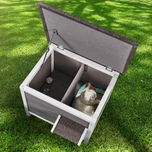 VEVOR Outdoor Cat House Ξύλινο Καταφύγιο Feral Cat με Πτερύγια Πόρτας Οροφής & PVC