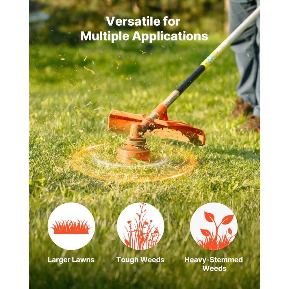 VEVOR 0.095 in 1280 ft String Trimmer Line, Orange Heavy Duty Weed Eater String, Premium Nylon Universal Replacement Trimmer Line Spool with Twisted Design, Suitable for Professional & Homeowner Use