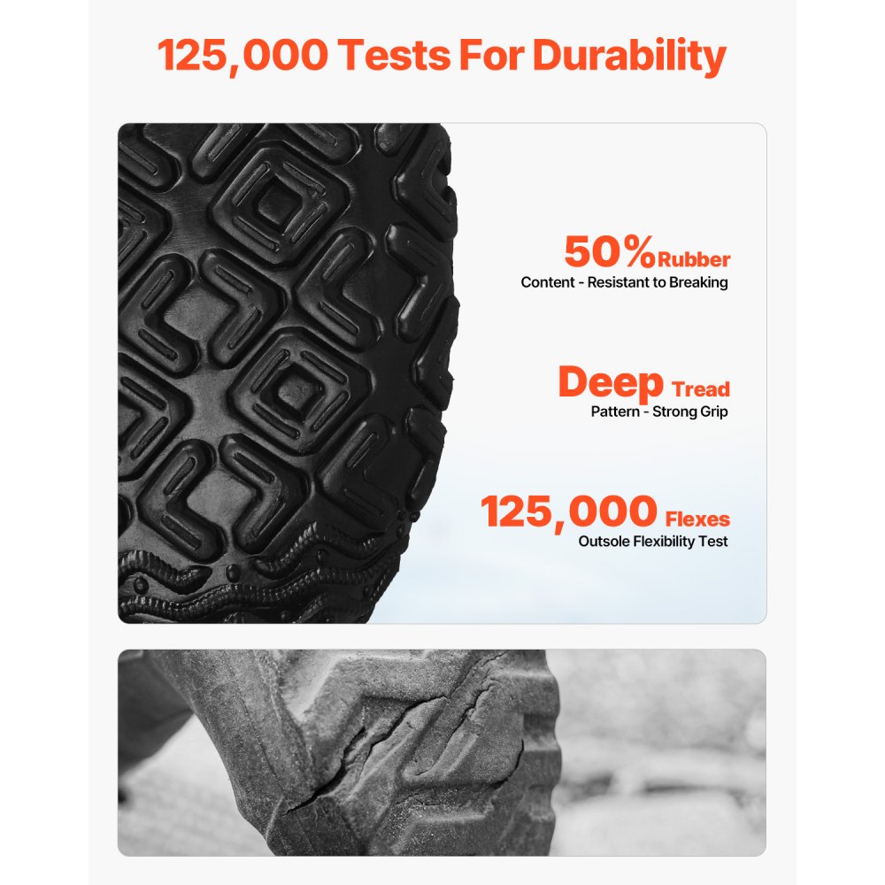 VEVOR Men's Rubber Boots, Protective Footwear, Waterproof Anti Slip Hunting Boots, Gardening Insulated Mud Boots, Protective Footwear, Lightweight & Durable, for Manufacturing, Farming, Size 9 US