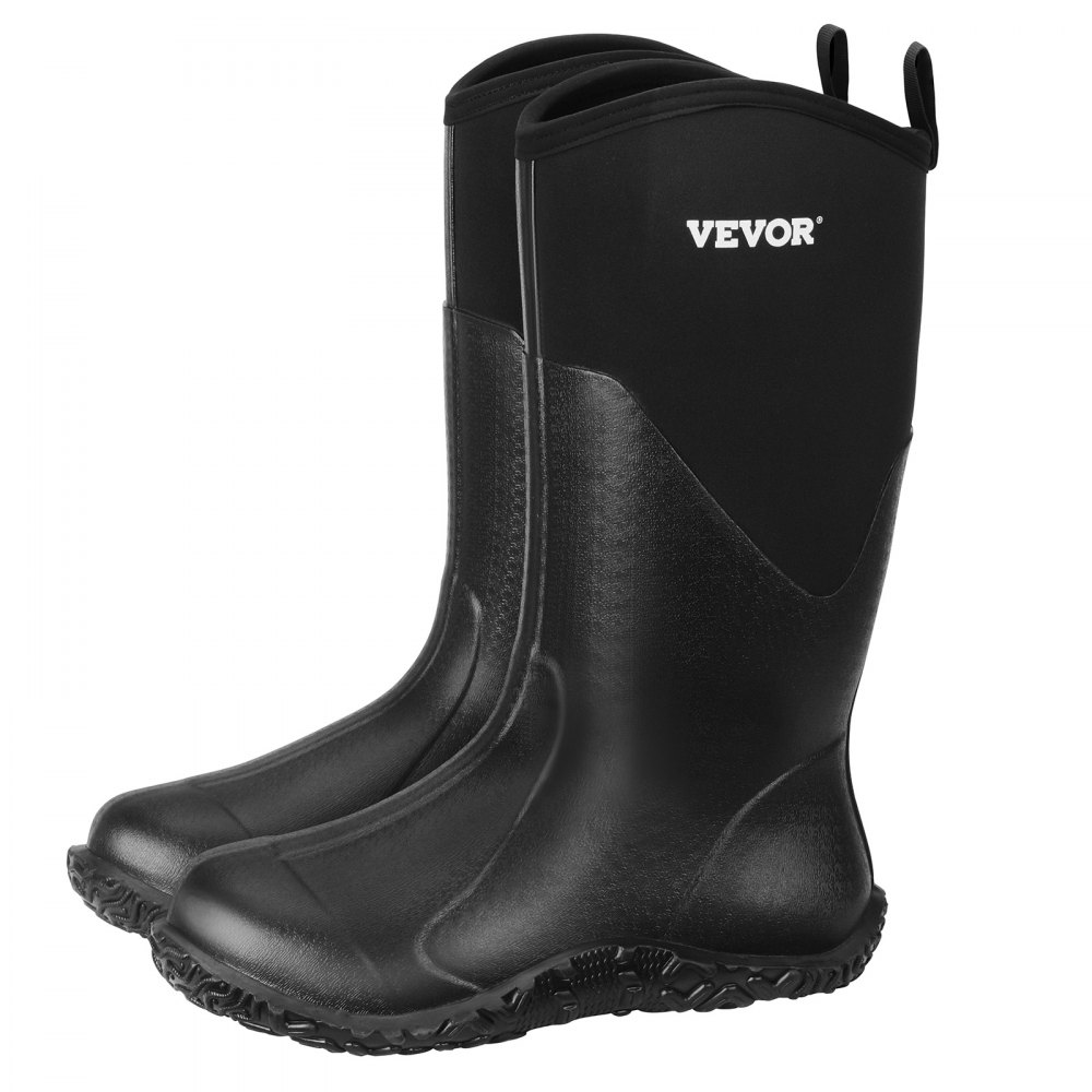 VEVOR Men's Rubber Boots, Protective Footwear, Waterproof Anti Slip Hunting Boots, Gardening Insulated Mud Boots, Protective Footwear, Lightweight & Durable, for Manufacturing, Farming, Size 9 US