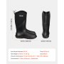 VEVOR Men's Rubber Boots, Protective Footwear, Waterproof Anti Slip Hunting Boots, Gardening Insulated Mud Boots, Protective Footwear, Lightweight & Durable, for Manufacturing, Farming, Size 9 US