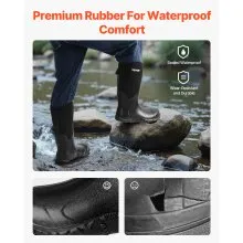 VEVOR Rubber Boots Men Protective Footwear Steel Toe Work Rain Boots Size 10 US