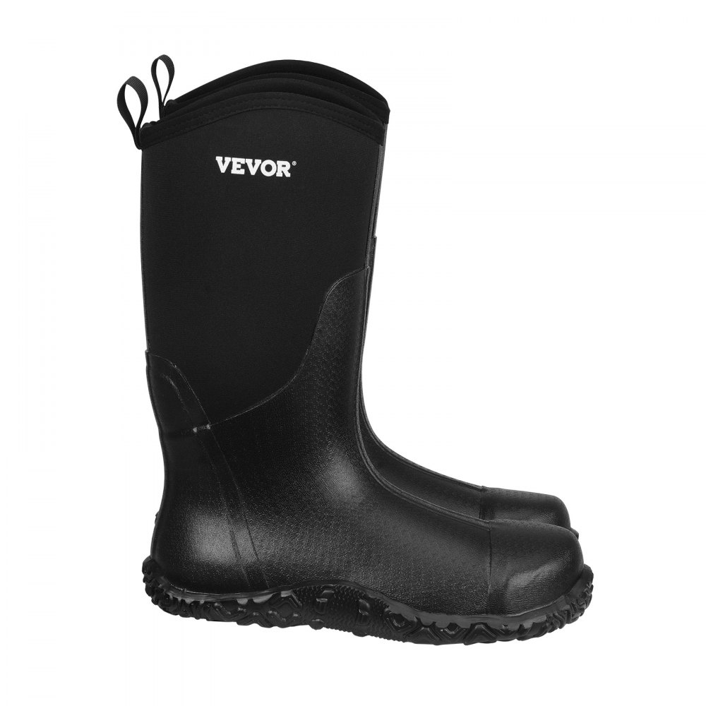 VEVOR Men's Steel Toe Rubber Boots, Protective Footwear, Waterproof Rain Fishing Boots, Outdoor Non-Slip Work Shoes, Lightweight and Durable, for Manufacturing, Construction, Farming, Size 13 US