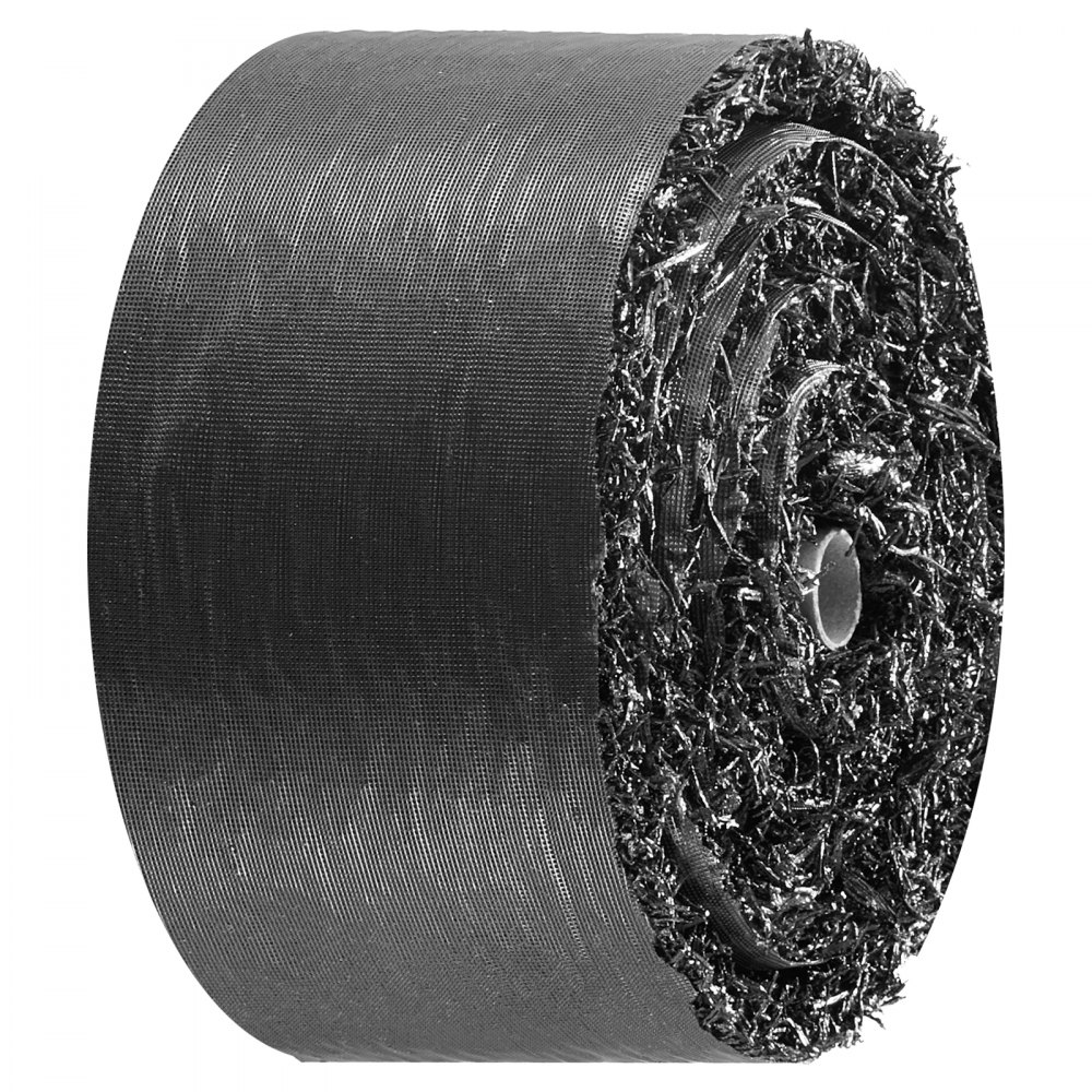 VEVOR Rubber Mulch Mat Roll, 2 Rolls 140 x 4.5 in, Recycled Rubber Permanent Mulch Edging Border, Natural-Looking Flower Barrier with Stakes, 0.5 in Thick Cuttable Garden Edgings for Landscaping