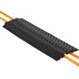 VEVOR Drop Over Cable Cover, 17,500 lbs/Axle Load Capacity, 2 Channel Heavy Duty Floor Cord Cover, Cable Hose Protector Ramp, for Indoor, High Walking Traffic Areas, Home, Office, Warehouse, 3 Pack