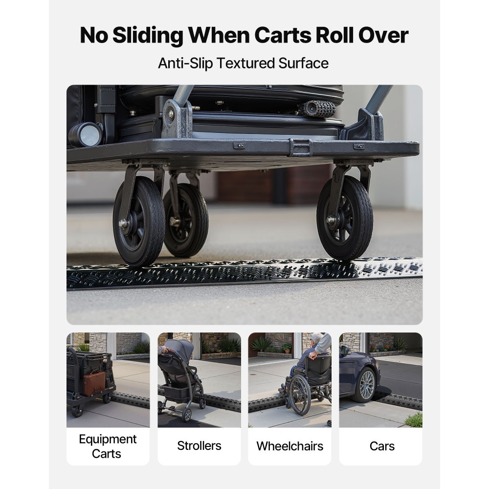 VEVOR Drop Over Cable Cover, 17,500 lbs/Axle Load Capacity, Heavy Duty Cable Hose Protector Ramp, Floor Cord Cover, for High Walking Traffic Areas, Indoor, Outdoor, Home, Office, Warehouse, 1 Pack