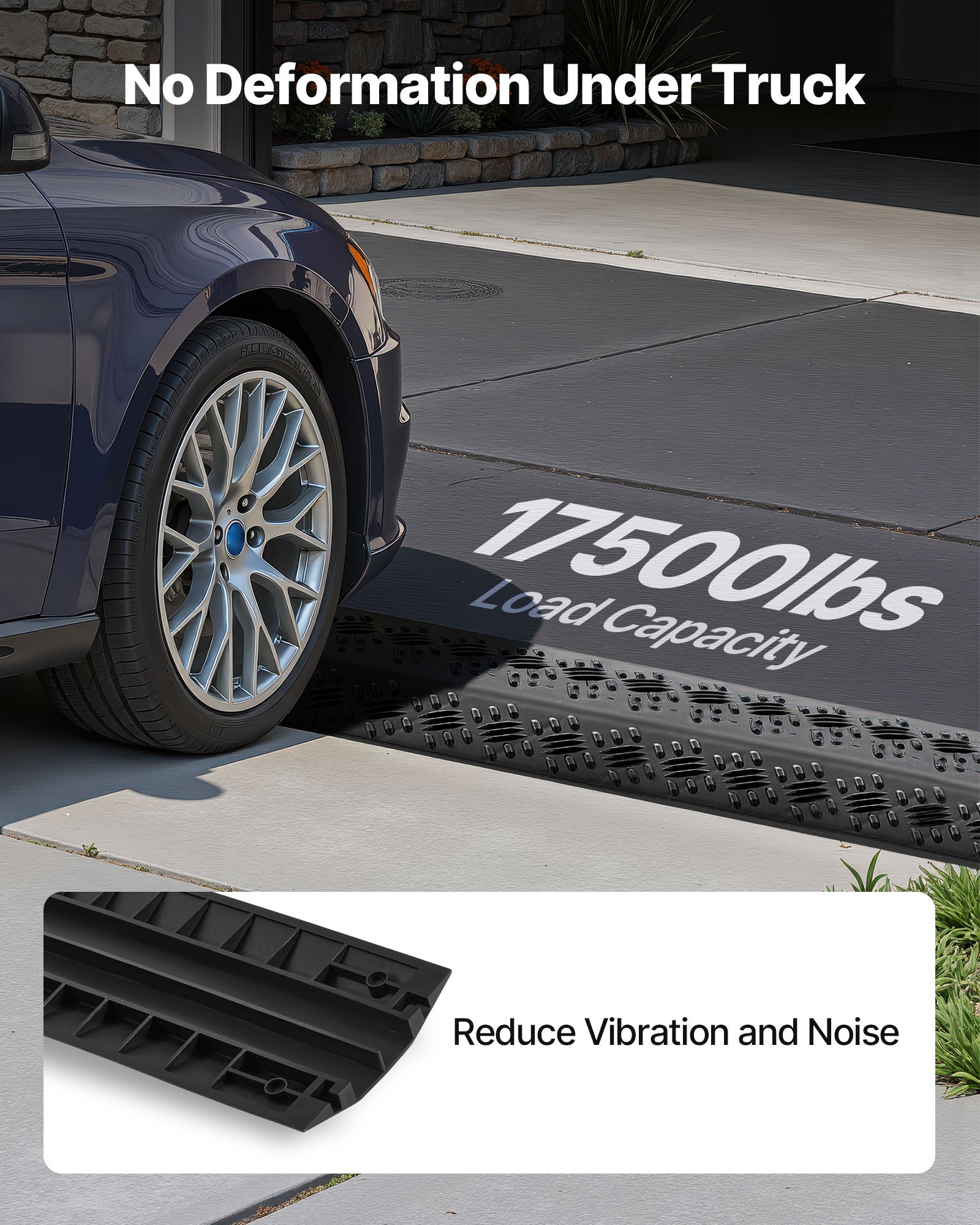 VEVOR Drop Over Cable Cover, 7,938 kg/Axle Load Capacity, Heavy Duty Cable Hose Protector Ramp, Floor Cord Cover, for High Walking Traffic Areas, Indoor, Outdoor, Home, Office, Warehouse, 1 Pack