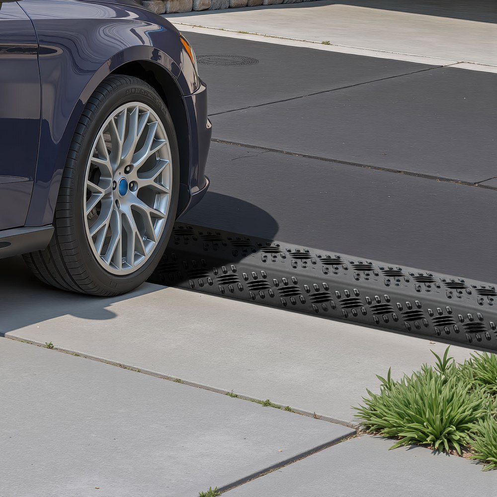 VEVOR Drop Over Cable Cover, 7,938 kg/Axle Load Capacity, Heavy Duty Cable Hose Protector Ramp, Floor Cord Protector Cover, for High Walking Traffic Areas, Indoor, Home, Office, Warehouse, 2 Pack