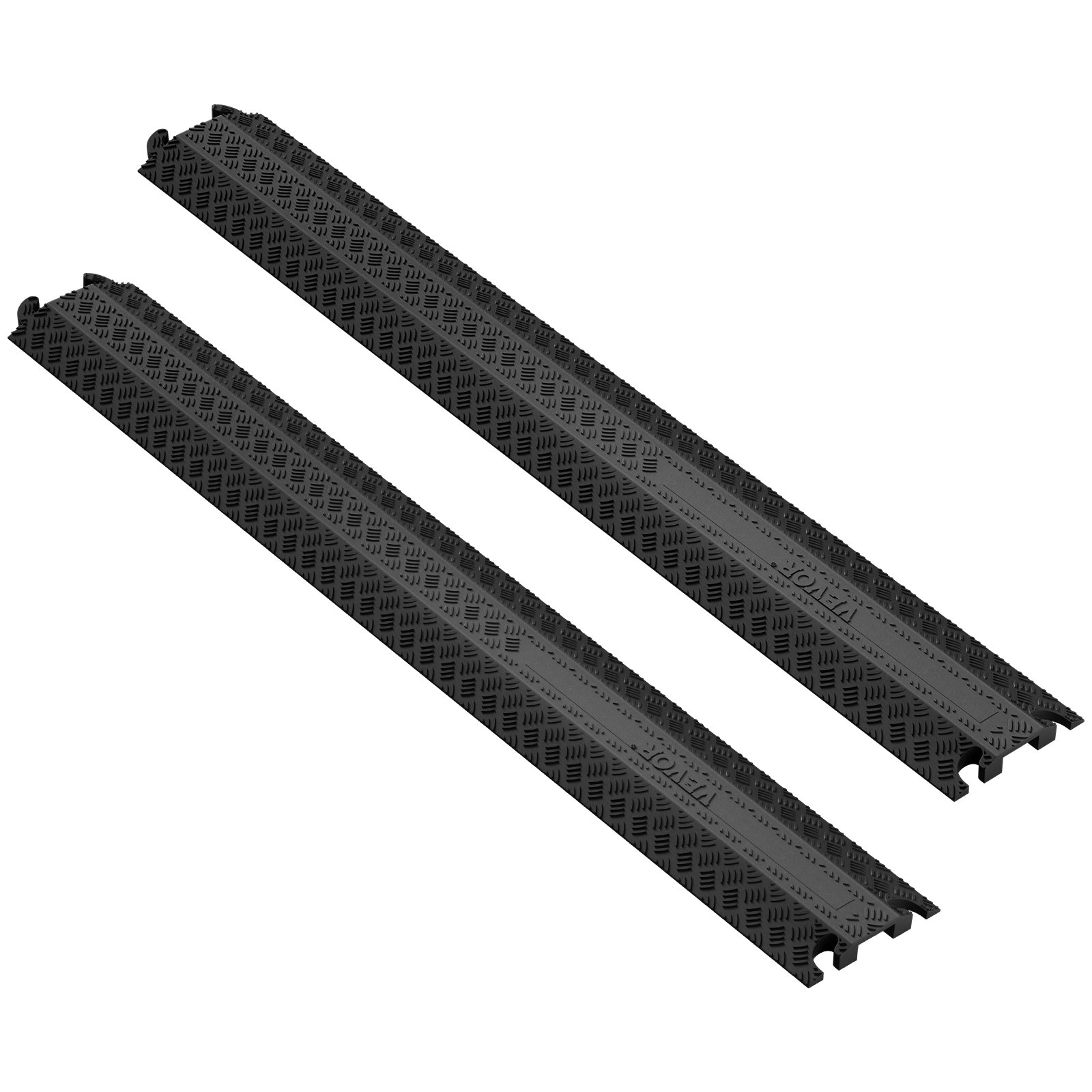 VEVOR 2-Pack Cable Protection Ramps, Supports Up to 2,000 lbs Per Axle, Durable Cord Safety Covers for Indoor & Outdoor Use, Ideal for Home, Office, Warehouse, and School Environments