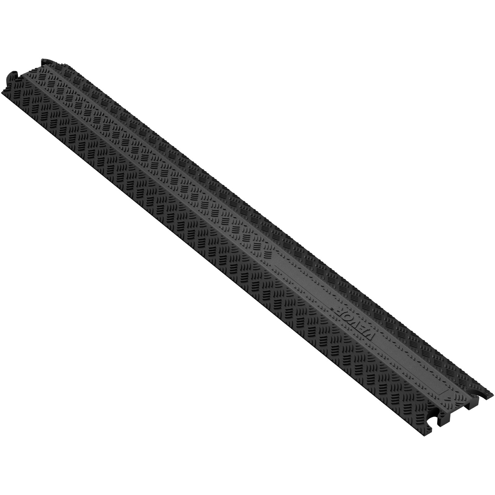VEVOR speed bump with diamond grip pattern, durable black rubber construction, and interlocking design.