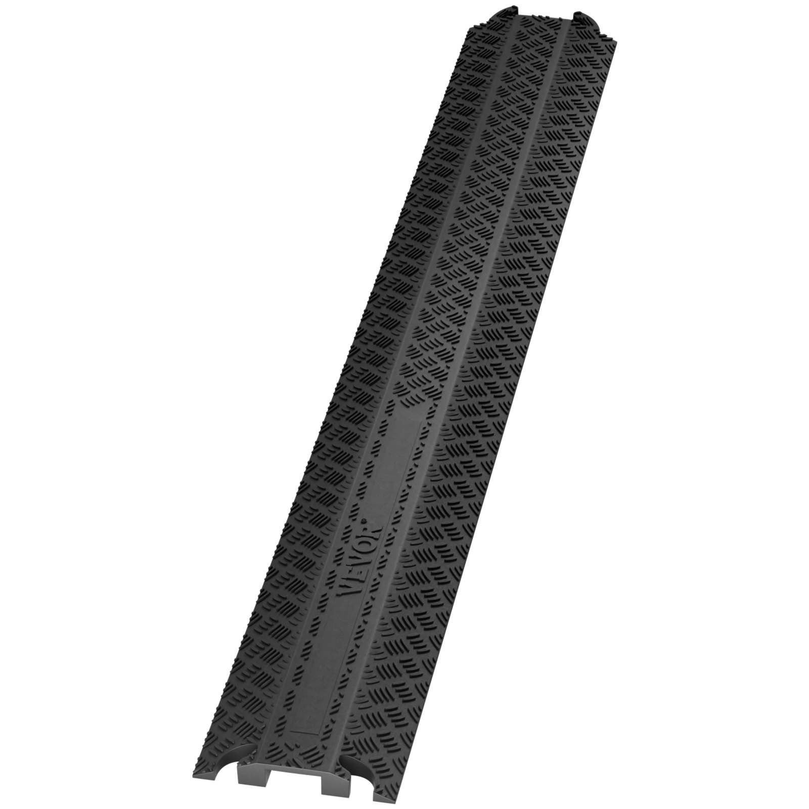 long black VEVOR speed bump with textured tread pattern and rubber construction.