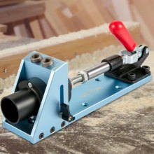 VEVOR Pocket Hole Jig Kit, M4 Adjustable & Easy to Use Joinery Woodworking System, Professional and Upgraded Aluminum, Wood Guides Joint Angle Tool w/Drill Bit Hex Key Screws for DIY Carpentry