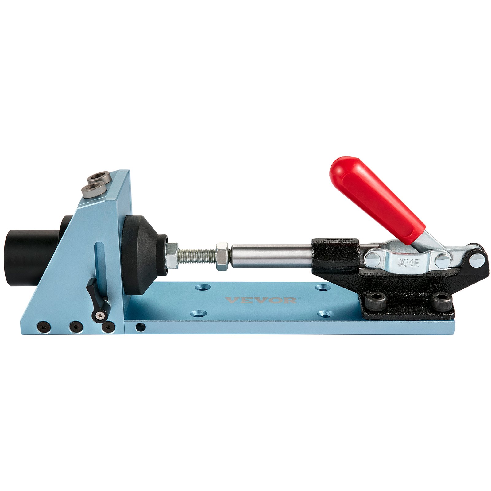 VEVOR pocket hole jig kit with red handle and blue base.