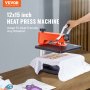 VEVOR Machine de presse à chaud, 12 x 15 pouces, chauffage rapide, transfert par sublimation numérique à 360 °, imprimante de transfert de vinyle 8 en 1 pour t-shirts avec surface anti-brûlure pour sac en toile, oreiller, bannière