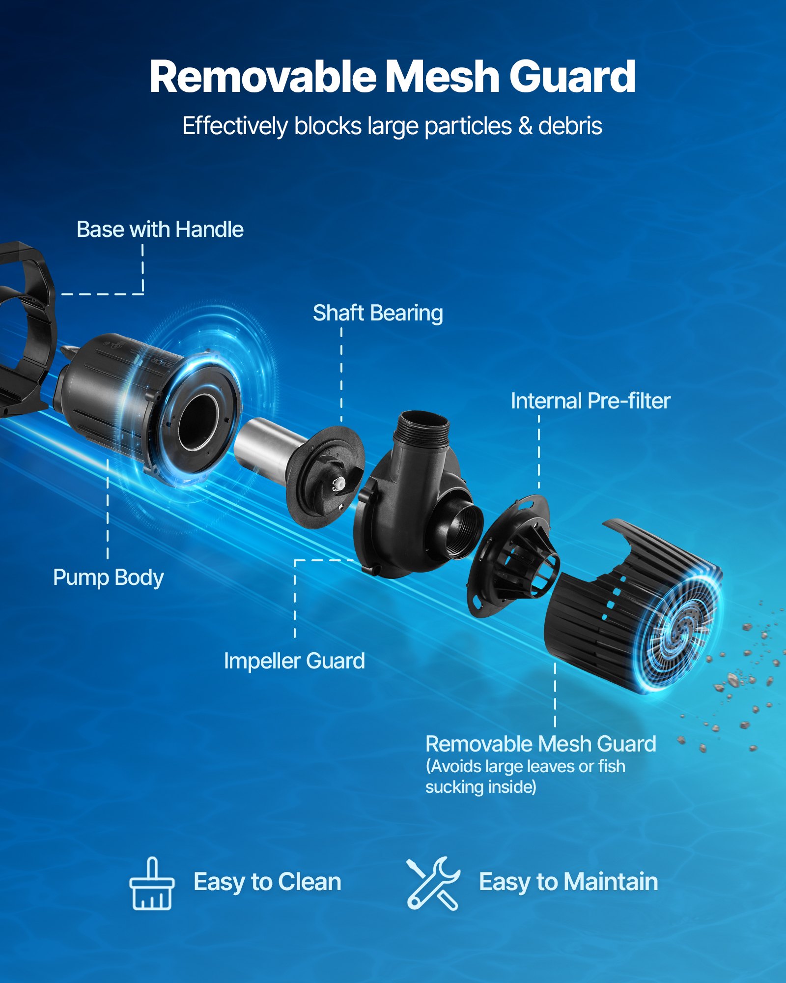 VEVOR Submersible Water Pump, 280W 4500GPH, Aquarium Return Pump with 16.4 ft Lift Height & 180° Adjustable Flow Direction, Suitable for Pond, Aquarium, Fountain, Waterfall, and Fish Tank