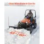 VEVOR Snow Plow Blade, 109/152 cm Width Adjustable Snow Plow Kit, Easy to Detach, Universal Mount Plowing Attachment with Rubber Flaps, Heavy Duty Steel Blade, Compatible with Most UTV &  ATV