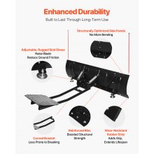 VEVOR Snow Plow Blade 43/72 in Adjustable UTV ATV Plow Kit for Snow Clearing