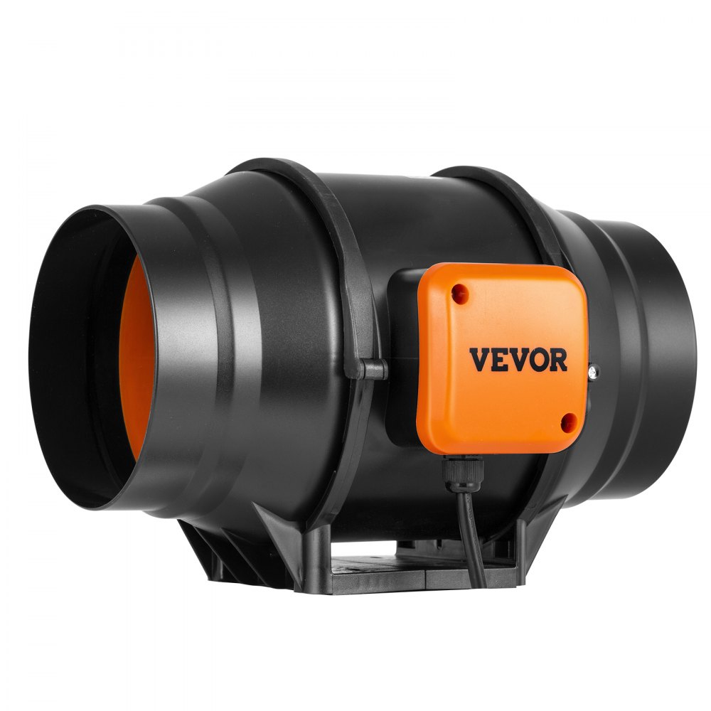 VEVOR Inline Duct Fan, 152.4mm 323.7 CFM with Variable Speed Controller, Quiet AC-motor Ventilation Exhaust Fan for Cooling Booster, Grow Tents, Hydroponics