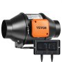 VEVOR Ventilateur de conduit en ligne de 4 pouces Kit de ventilateur d'échappement CVC Contrôle de vitesse variable EC