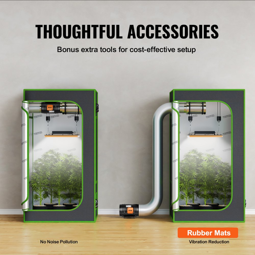 VEVOR Inline Duct Fan, 203.2mm 506.2 CFM with Temperature Humidity Controller, Quiet EC-motor Ventilation Exhaust Fan for Cooling Booster, Grow Tents, Hydroponics