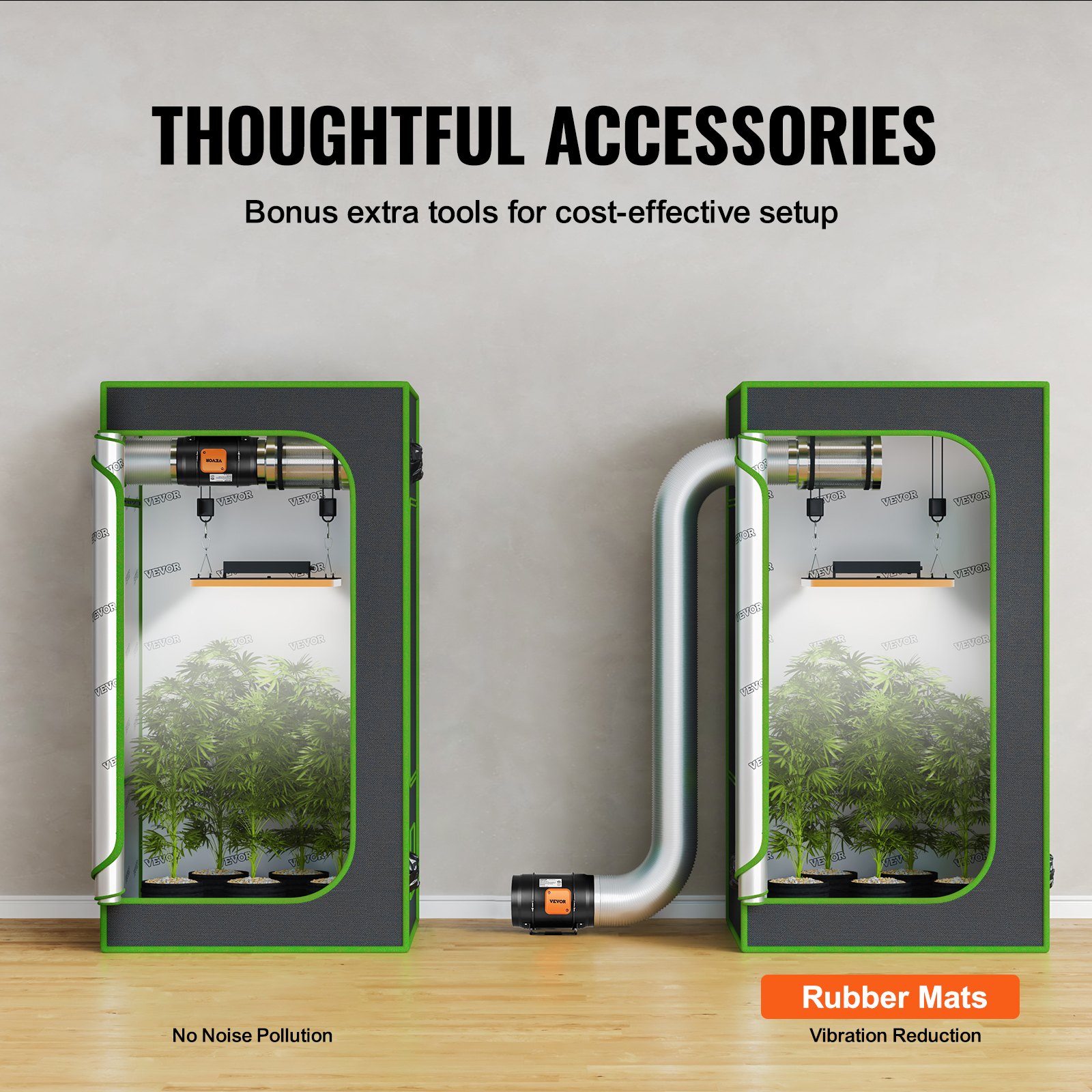 VEVOR Inline Duct Fan, 203.2mm 506.2 CFM with Temperature Humidity Controller, Quiet EC-motor Ventilation Exhaust Fan for Cooling Booster, Grow Tents, Hydroponics