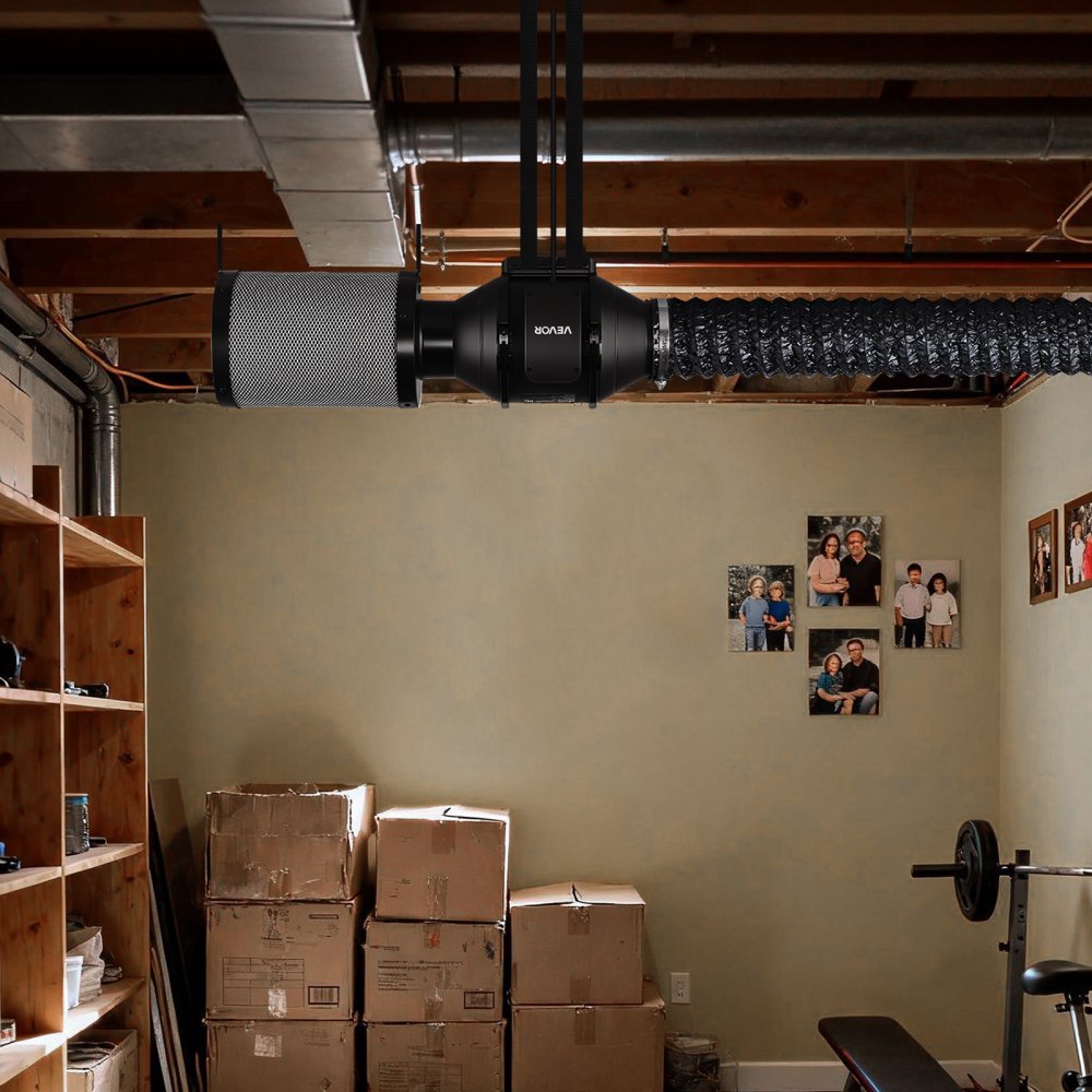 VEVOR 4" Air Filtration Kit, 180 CFM  Inline Duct Fan with Speed Controller, Carbon Filter & Ducting Ventilation System for Heating Cooling Booster, Grow Tents, Hydroponics