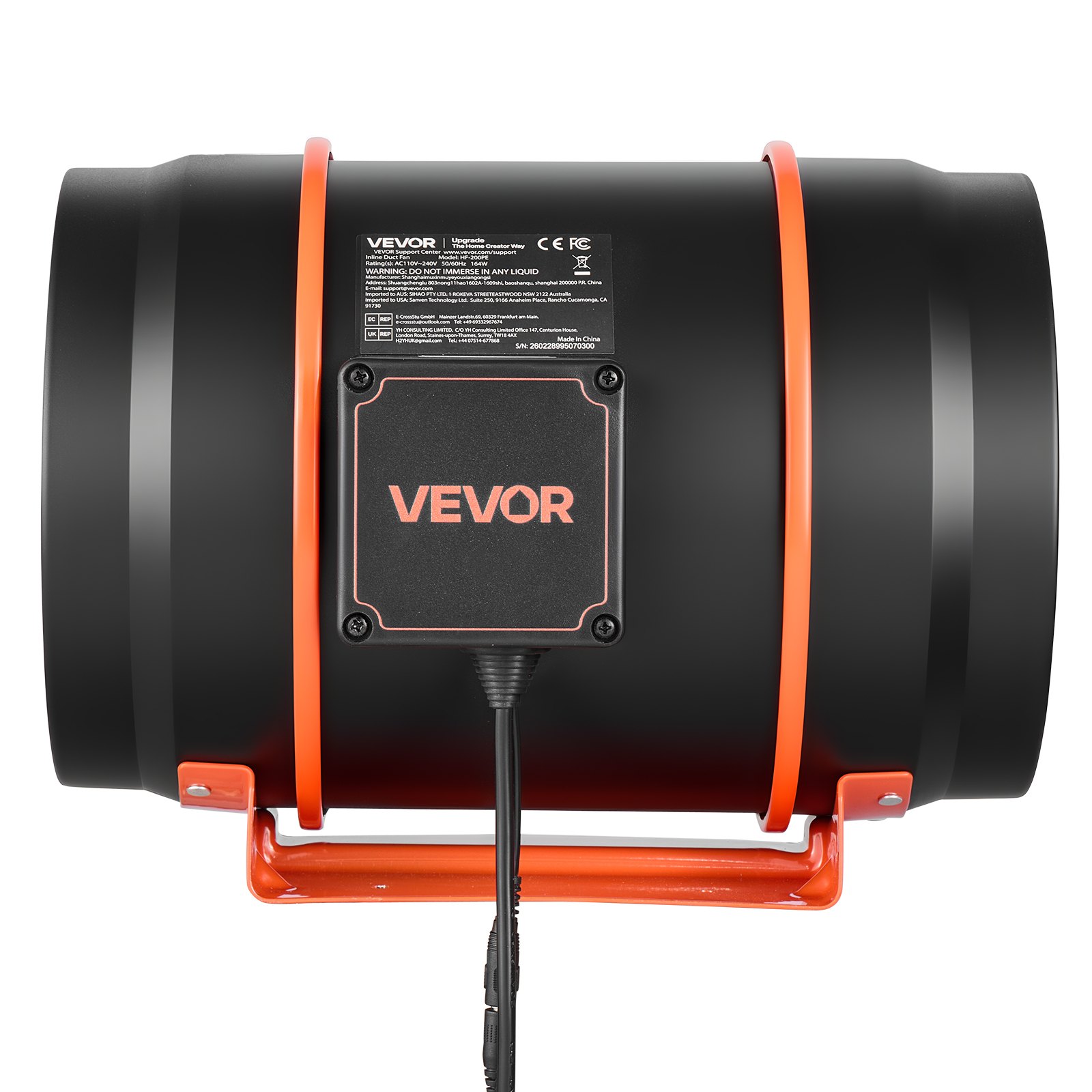 VEVOR Inline Duct Fan Kit Carbon Filter, 1372 m³/h 203 mm EC Motor Exhaust Ventilation Fan with 10-Speed, PWM Controller, App Control, Timer, Cooling for Grow Tent, Indoor Gardening, Hydroponics