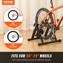 VEVOR Support d'entraînement pour vélo, support de vélo stationnaire magnétique pour roues de 26" à 29", moteur à volant d'inertie à réduction de bruit, vélo portable pour les exercices d'équitation en intérieur, avec levier à dégagement rapide et rehausseur de roue avant